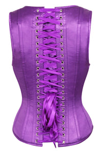 Purple High Back Underbust Corset With Straps