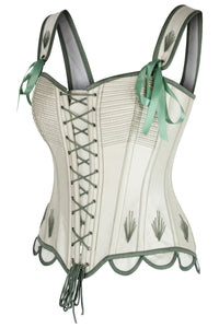 Willow Whisper Embroidered Overbust Corset with Shoulder Straps