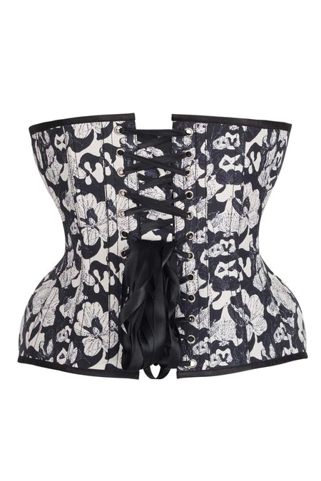 Midnight Bloom Underbust Corset – Elegant Floral Waist Cincher