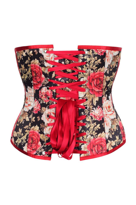 Midnight Rose Elegance Underbust Corset – A Dramatic Floral Statement