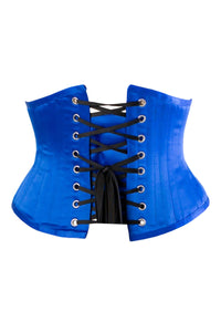 COBALT BLUE SATIN WAIST TRAINING WASPIE UNDERBUST