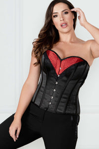 Corset Story GC-1027 Black Red Burlesque Halterneck Corset