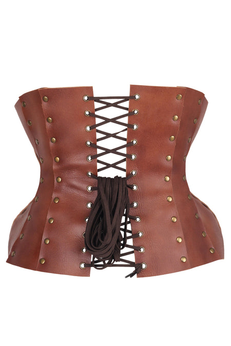 Handmade Leather Underbust Corset – Premium Quality for Re-Enactments & Renfaire Elegance