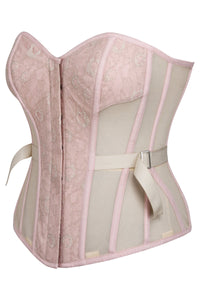 Corset Story LO-003 Sadie Prairie Pink Viscose and Lace Overbust Corset