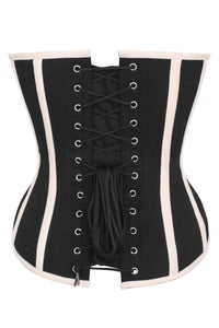 Single Layer Black and Beige Overbust Corset