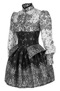 Baroque Elegance Black & White Corset Dress
