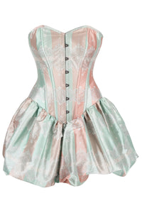 Pastel Dreams Corset Dress with Lace Overlay