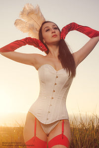 Classic Long White Waist Taming Corset