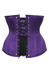 Long Dark Purple Underbust Waist Taming Corset