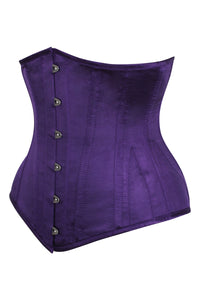 Long Dark Purple Underbust Waist Taming Corset