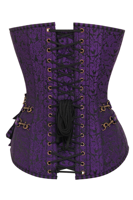 Purple Longline Steampunk Corset