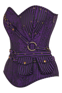 Purple Longline Steampunk Corset