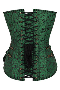 Green Longline Steampunk Corset