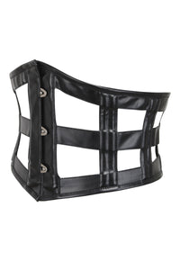 Black PVC Cage Corset Style Belt