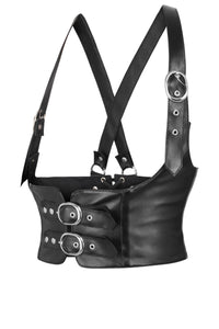 Black Faux Leather Corset Inspired Underbust Harness