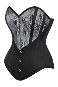 Silver and Black Overbust Lingerie Corset