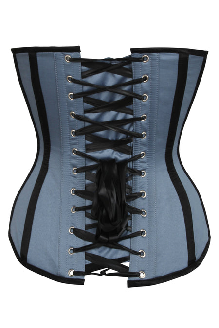 Black and Grey Waist Taming Overbust Corset