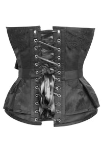 Prom Corset with Sash in Black Satin