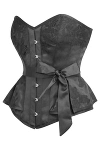 Prom Corset with Sash in Black Satin