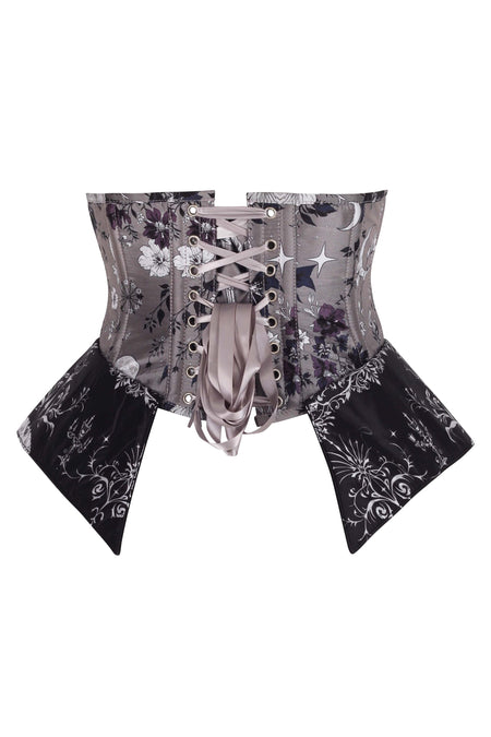 Moonlit Garden Underbust Corset with Gothic Peplum Panels