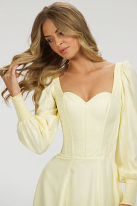 Corset Story SC-057 Sunflower Lemon Sorbet Corset Dress with Long Sleeves