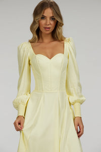 Corset Story SC-057 Sunflower Lemon Sorbet Corset Dress with Long Sleeves