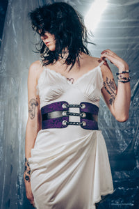 Purple Brocade Corset inspired Belt