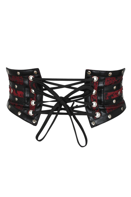 Studded Maroon Corset Inspired Belt