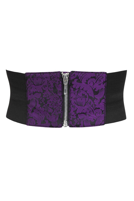 Gothic Purple Brocade Waspie Inspired Belt