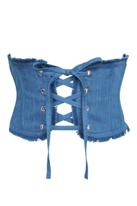 Steel Boned Denim Corset Inspired Belt