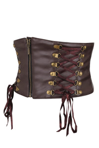 Brown PVC Steampunk Corset Inspired Belt