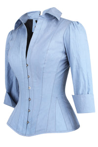 Powder Blue Corset Shirt