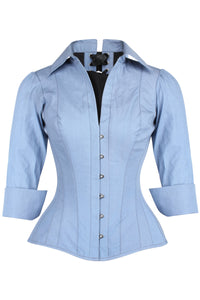 Corset Story SST007 Powder Blue Corset Shirt