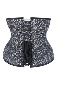 Beautiful Silver Waist Training Underbust Corset- Longline