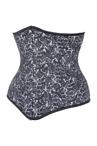 Beautiful Silver Waist Training Underbust Corset- Longline