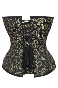 Gold Brocade Expert Waist Training Overbust Corset