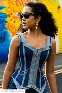 Double Denim WaistCoat Corset