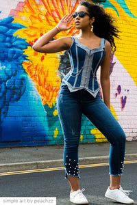 Double Denim WaistCoat Corset