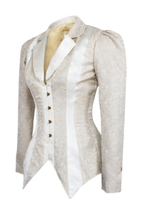 Ivory Corset Tuxedo Jacket