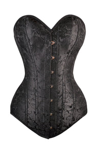 Corset Story CSFT062 Instant Shape Black Brocade Overbust Corset - Longline