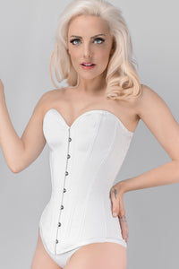 Corset Story CSFT070 Instant Shape White Satin Overbust - Longline