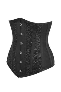 Corset Story BC-029 Black Mesh and Sequins Longline Underbust Corset