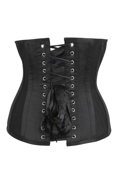 Corset Story BC-034 Black and Red Underbust Corset with Mesh Panels and Sequins