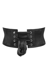 Corset Story BC-048 Black Satin Waspie Corset