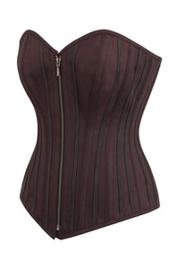 Corset Story BC-056 Brown Overbust Corset with Zip front