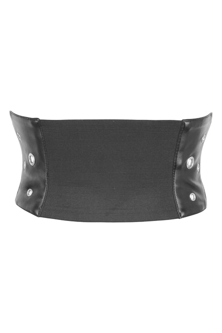 Matt Black PVC Corset Inspired Belt