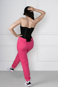 Corset Story EXP001 Black Cotton Twill Classic Overbust Waist Trainer With Hip Gores