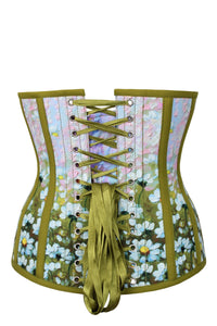 Corset Story EXS015 Olive Green Daisy Print Underbust Corset