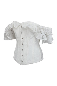 White Lace Overlay Overbust Corset Top