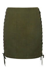 Edith Capulate Olive Cotton Twill Corset Inspired Skirt